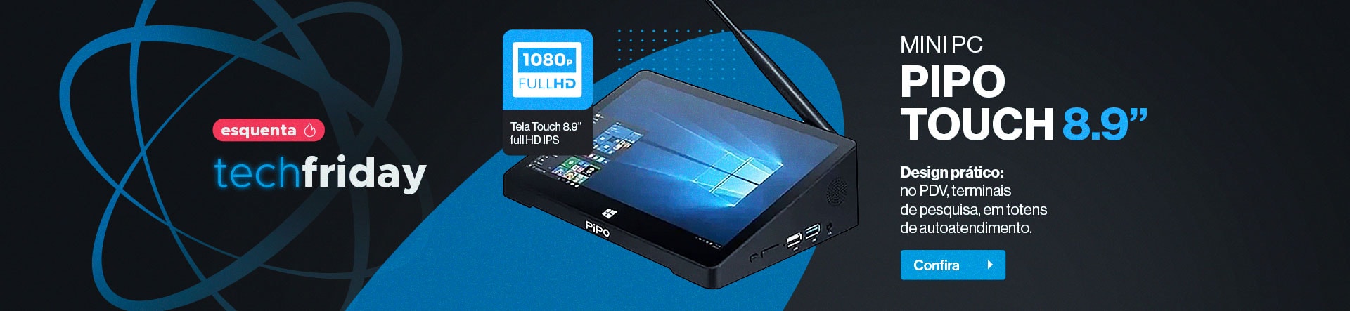 Mini Pc Pipo Touch 8.9 Mini PDV Intel Celeron N4020C 4GB 64GB Windows 10 Home