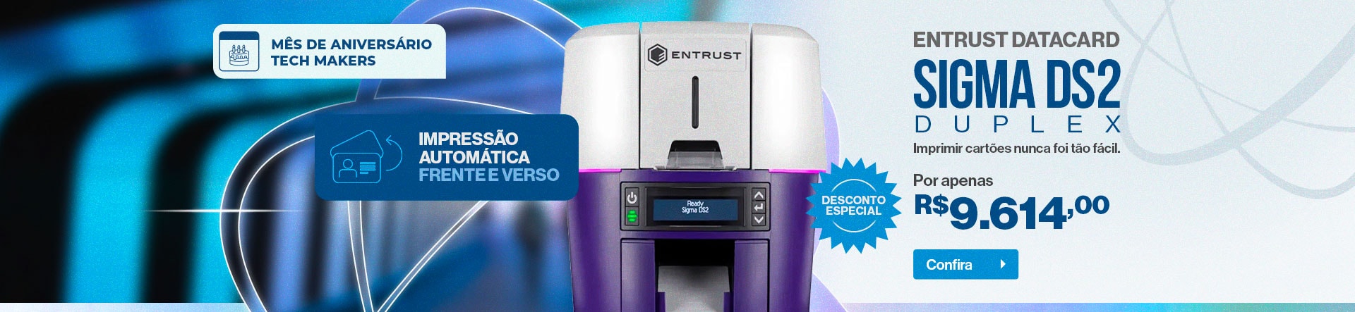 Impressora de Cartão Entrust Datacard Sigma DS2 Duplex 525301-005